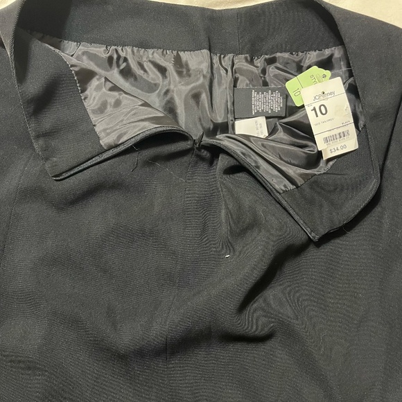 Women's Mix It Pencil Skirt Black 10 Polyester Back Zip Slit Lined NWT 22” long - Picture 3 of 7